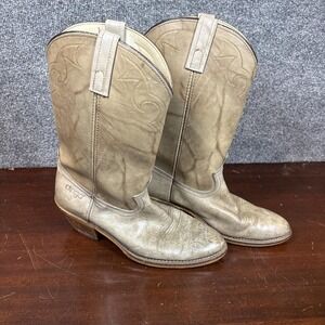 Vintage Dingo Mens Grey Leather Cowboy Western Boots 9.5D